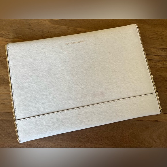 Rebecca Minkoff Leo Leather Envelope Clutch White - Picture 7 of 15